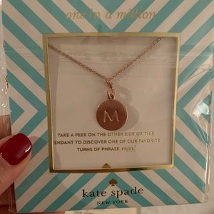 Brand new Kate Spade Rose Gold “M” necklace
